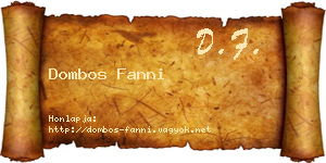 Dombos Fanni névjegykártya